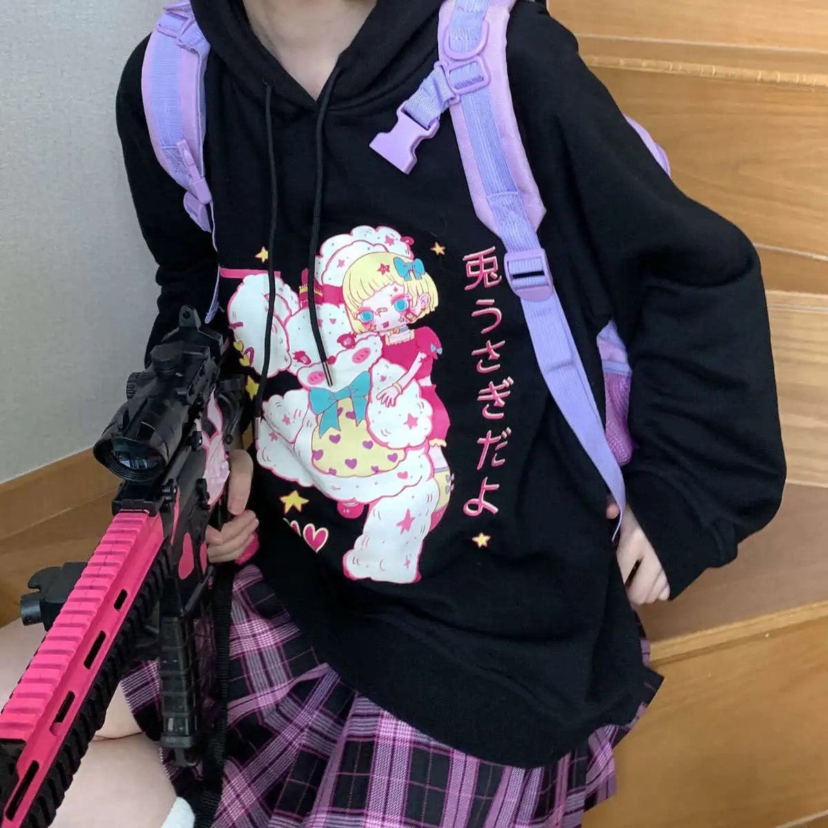 Japanese Print Harajuku Hoodie Sweatshirt