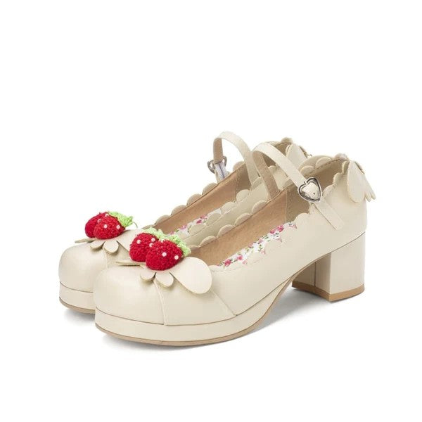 Strawberry Sweet Mary Janes Shoes