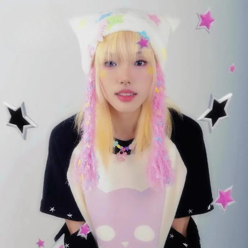 Y2K Star Hat Cat Ears Various Colors