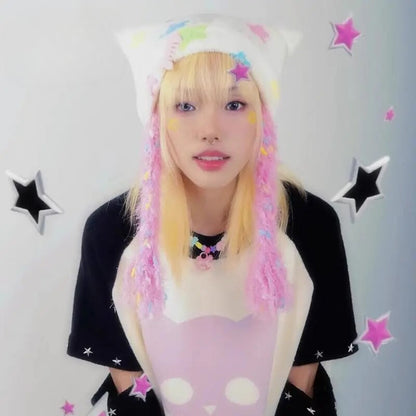 Y2K Star Hat Cat Ears Various Colors