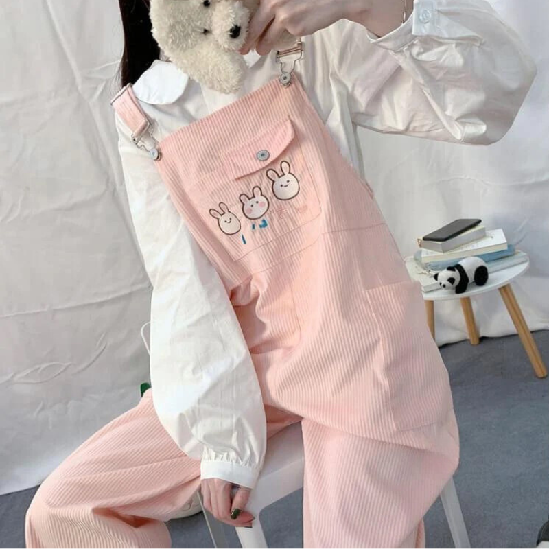 Pink Bunny Overalls