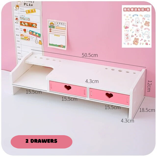 Kawaii Hearts Mini Desktop Drawers