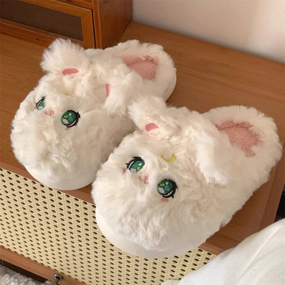 Cat Eyes Fuzzy Slippers