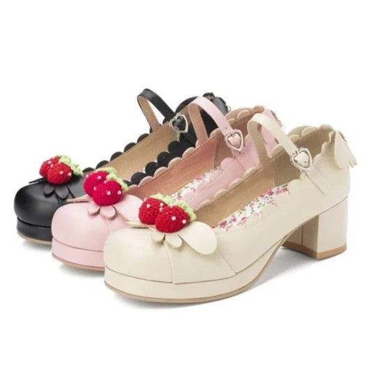 Strawberry Sweet Mary Janes Shoes