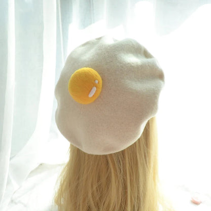 Poached Egg Cute Beret