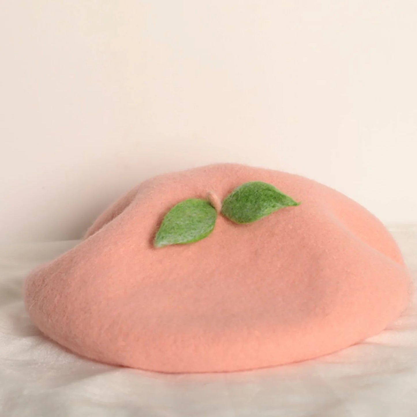 Peach Fuzzy Beret