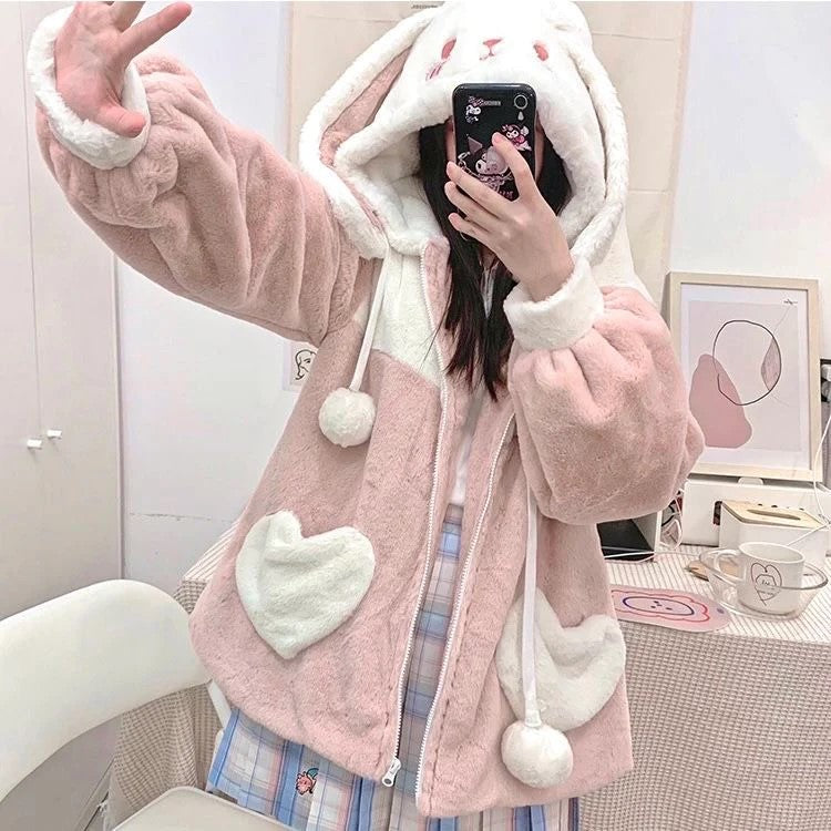 Jacket with cute bunny ears