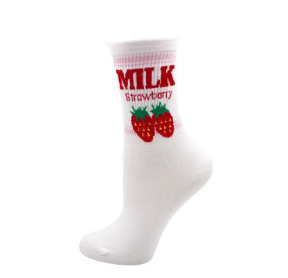 Kawaii Sweet Milk Strawberry Socks