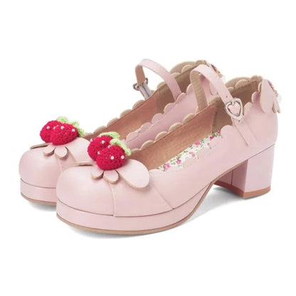 Strawberry Sweet Mary Janes Shoes