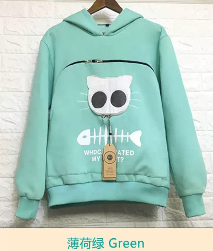 Green Cute Cat Hoddie