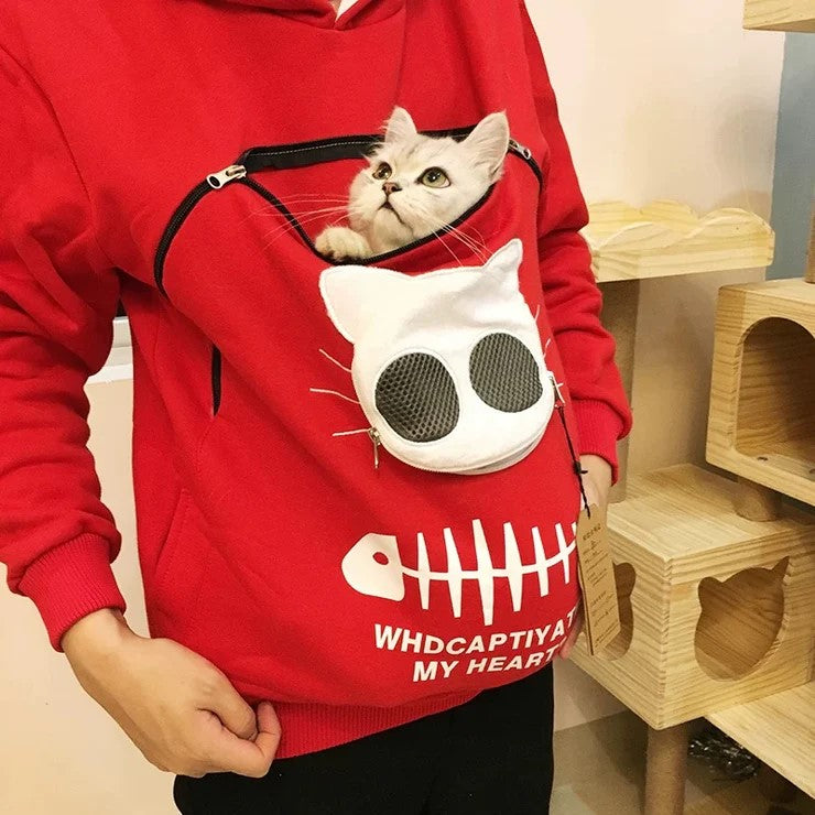 Red Cute Cat Hoddie