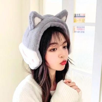 Gray Cute Cat Paw Earmuffs