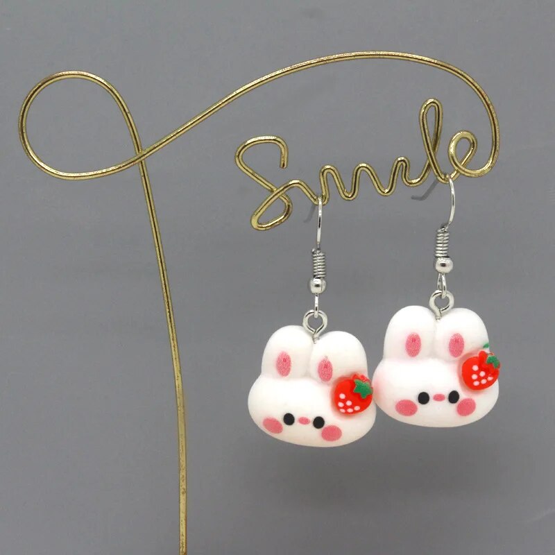 Kawaii Strawberry Bunny Earrings