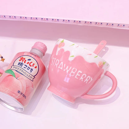 Cutie Strawberry Mug And Spoon