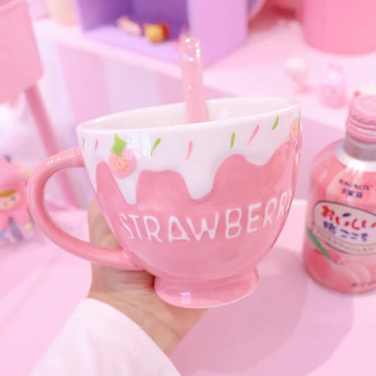 Cutie Strawberry Mug And Spoon