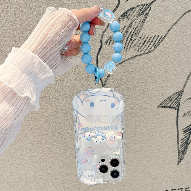 Cinnamoroll Phone Case with Blue Heart Charm