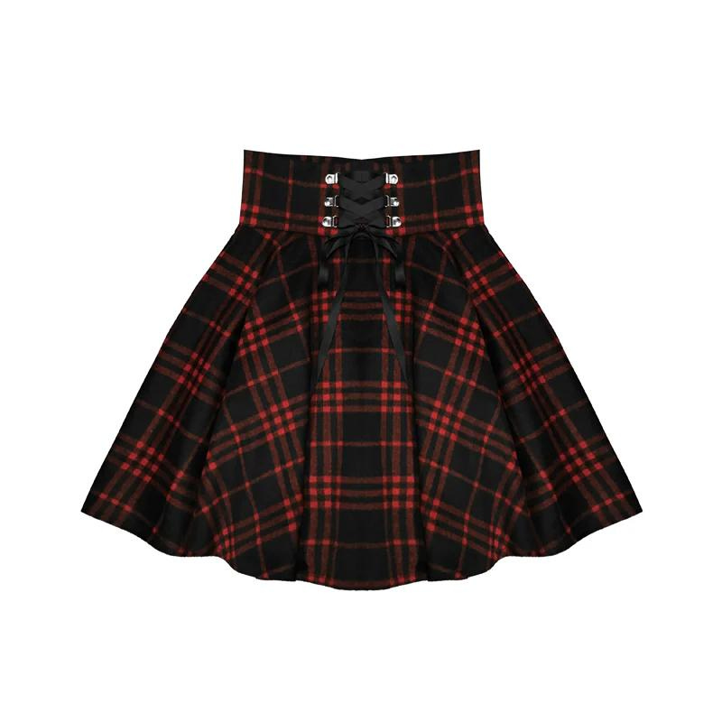 Checkered Pleated Skirt