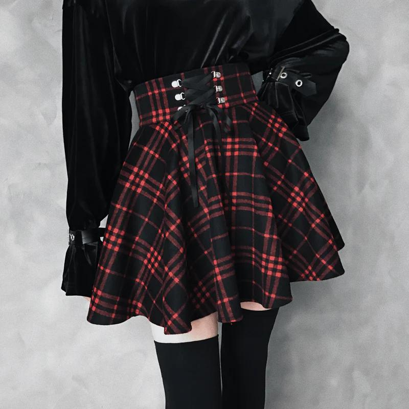 Checkered Pleated Skirt