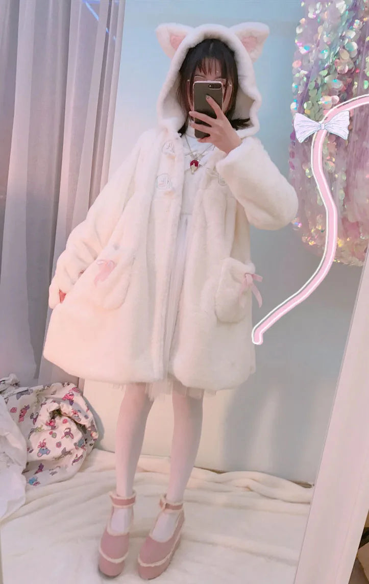 Winter Jacket Kawaii Cat Ears And Paw