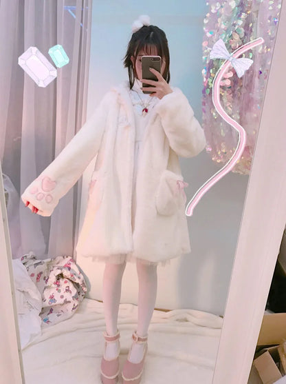 Winter Jacket Kawaii Cat Ears And Paw