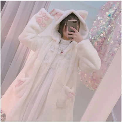 Winter Jacket Kawaii Cat Ears And Paw