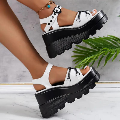 White Heart Chain Sandals