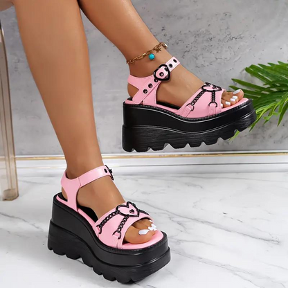 Pink Heart Chain Sandals