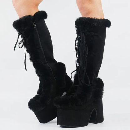 Winter Boots Fluffy Fur