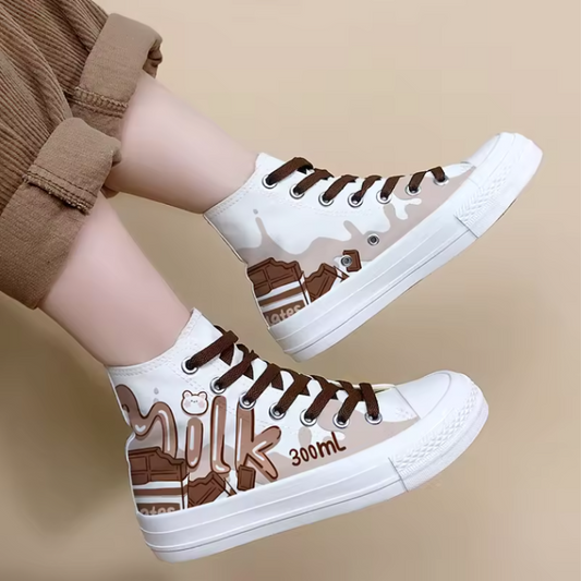 Kawaii Chocolate Canvas Sneakers