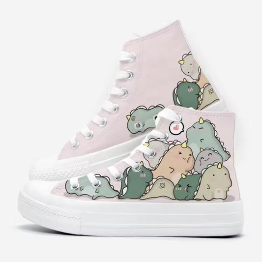 Kawaii Dinosaur Canvas Sneakers