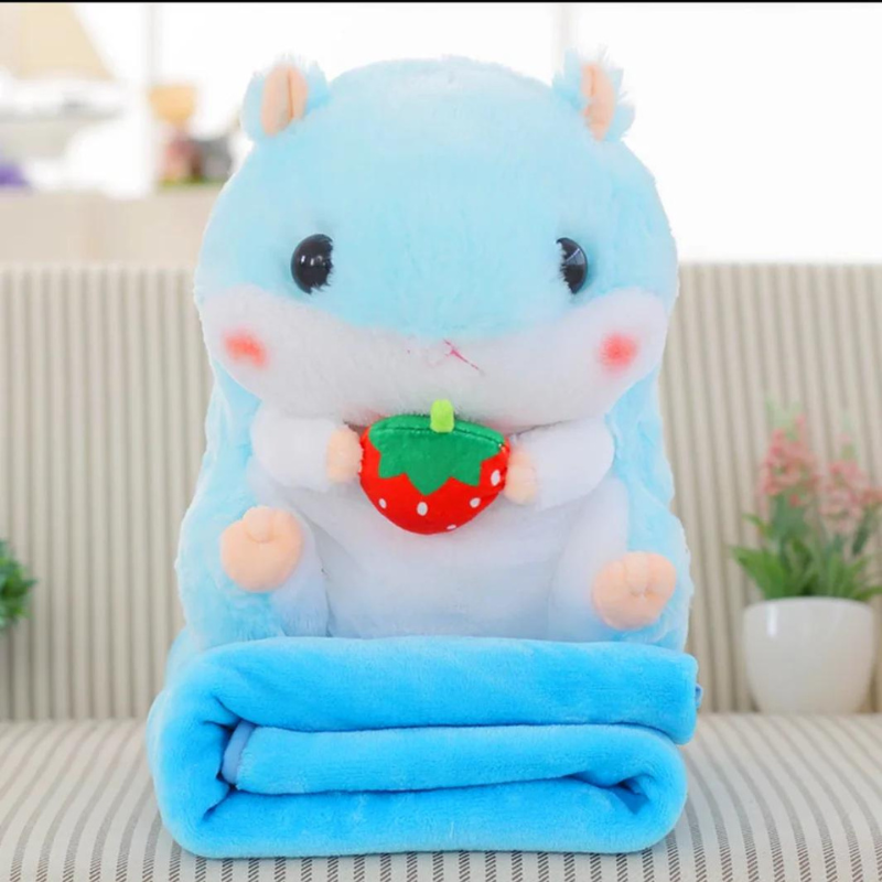 Kawaii Hamster Pillow and Blanket