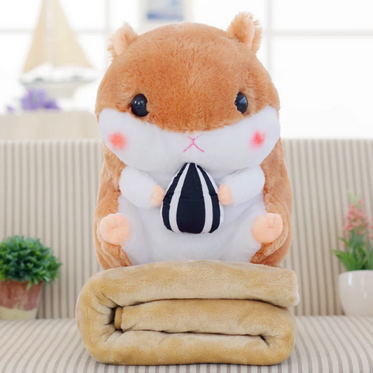 Kawaii Hamster Pillow and Blanket