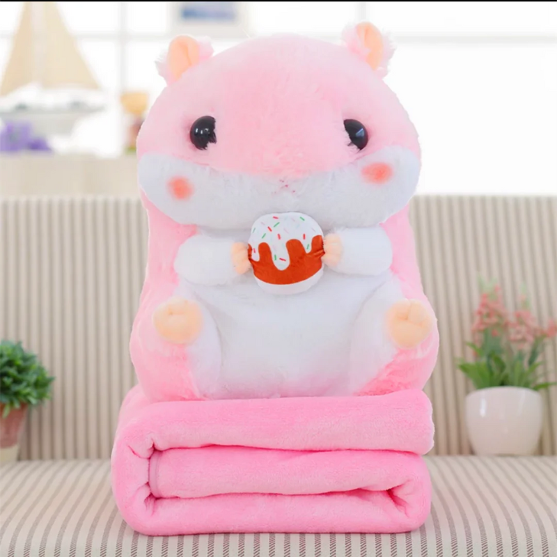 Kawaii Hamster Pillow and Blanket