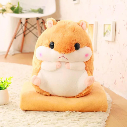 Kawaii Hamster Pillow and Blanket