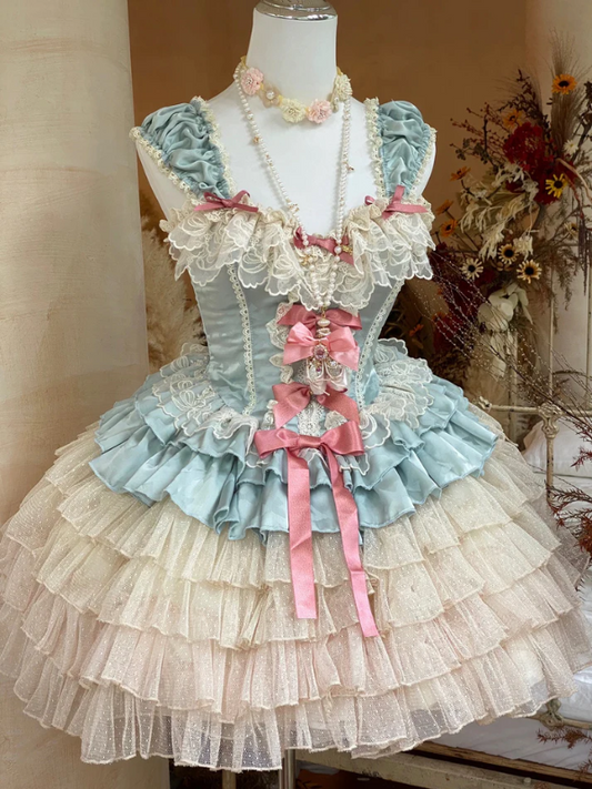 Light Blue Marie Antoinette Style Short Dress