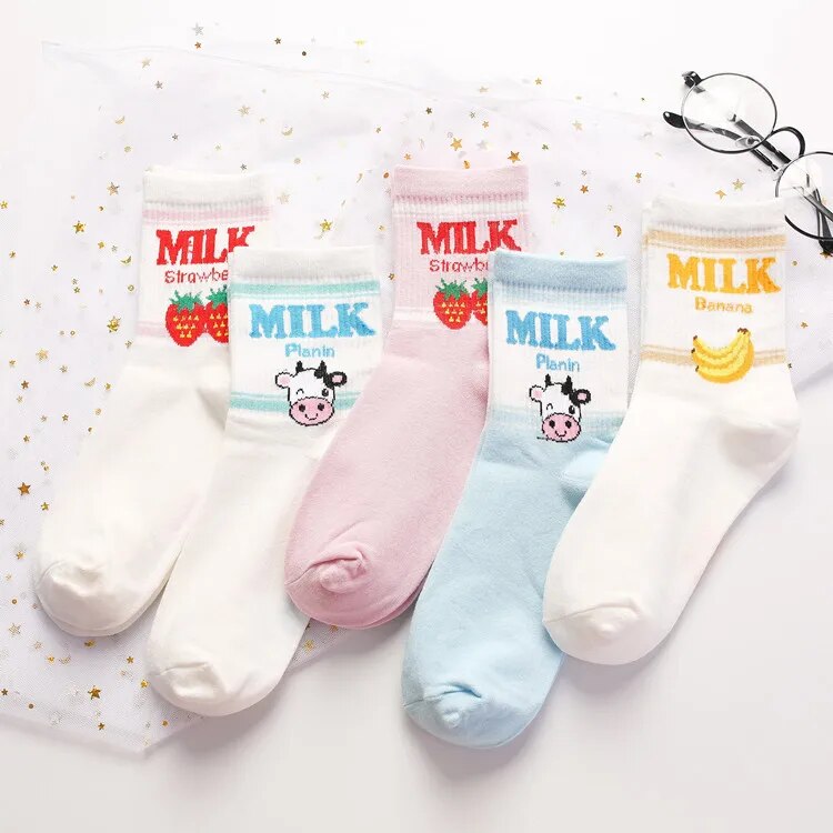 Cute Milk Socks