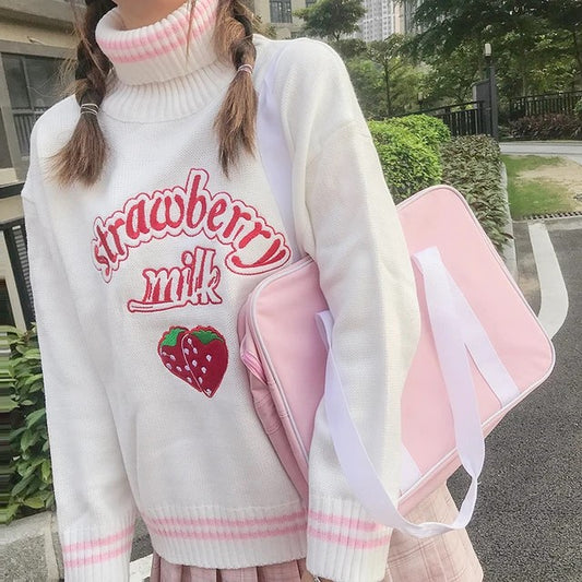 Cute Strawberry Fleece Sweater