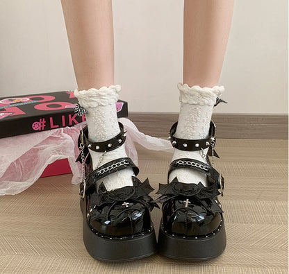 Gothic Kawaii Black Shoes