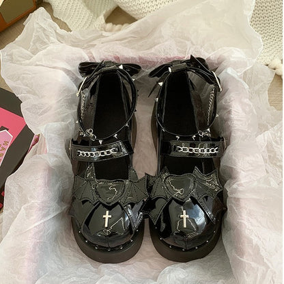 Gothic Kawaii Black Shoes