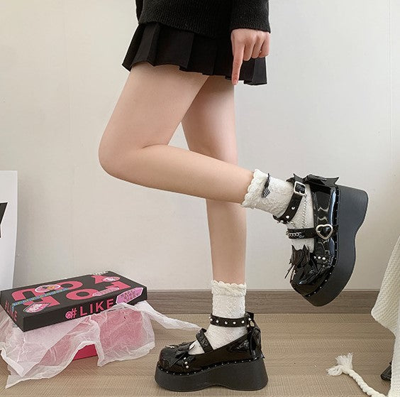 Gothic Kawaii Black Shoes