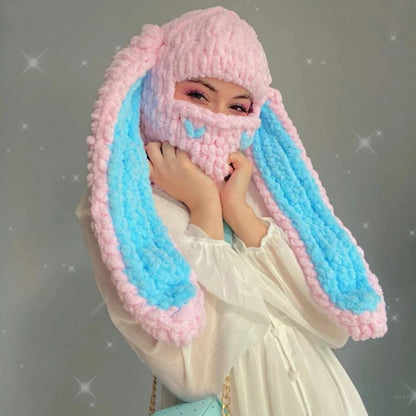 Pink/blue Winter Hat Long Ears