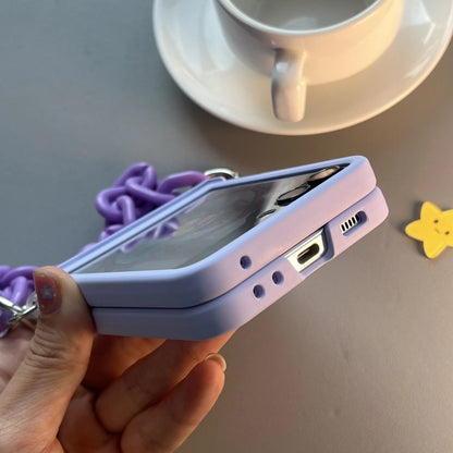 Purple Silicone Phone Case With Pendant