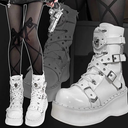 Skull Gothic Boots