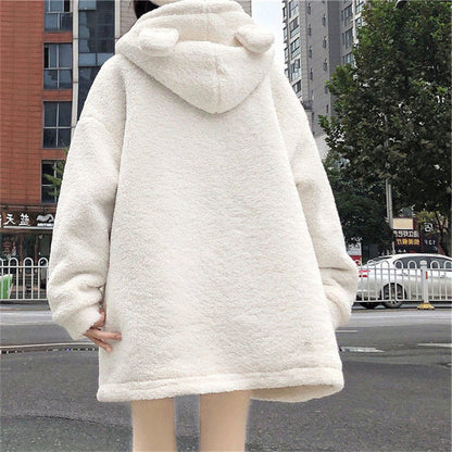 Teddy bear coat with hood