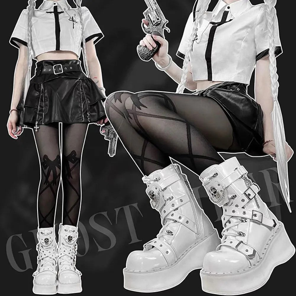 Skull Gothic Boots