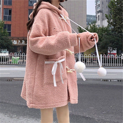 Teddy bear coat with hood