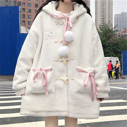 Teddy bear coat with hood