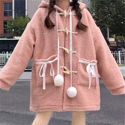 Teddy bear coat with hood