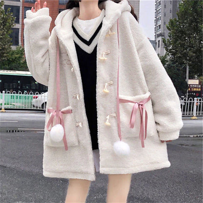 Teddy bear coat with hood