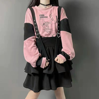 Harajuku Jumpsuit and Sweatshirt Set